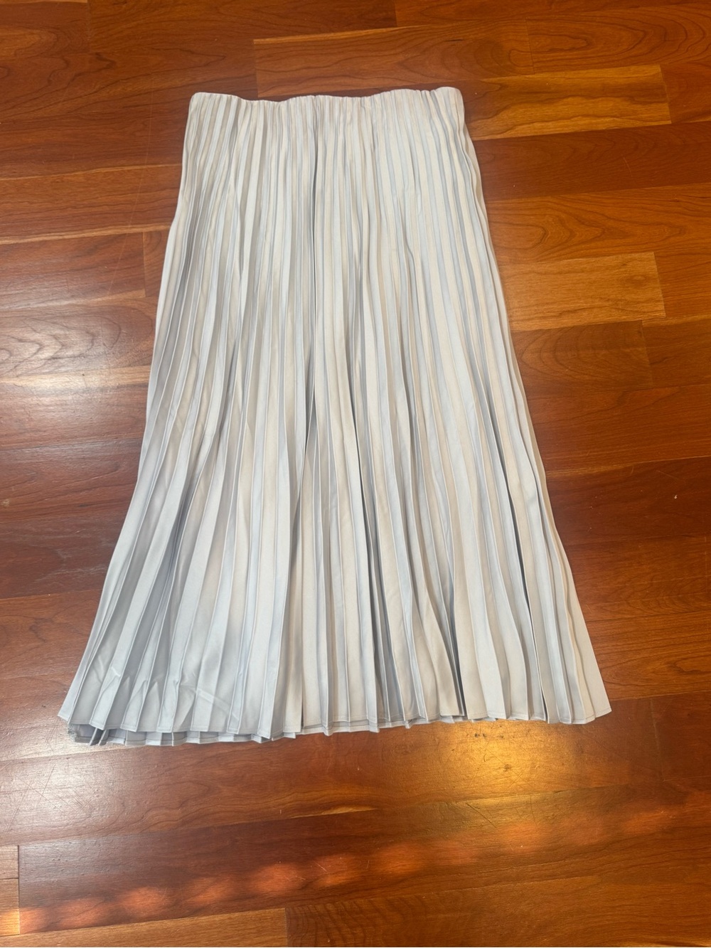 J. Crew Light Gray/Silver Pleated Midi Skirt